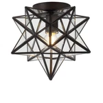 Oil Rubbed Bronze Star Pendant Ceiling Light Fixture With Clear Glass Panels New. Price: $104.90.