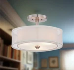 Minka Lavery 4107-84, Semi-flush, Drum Ceiling Fixture, Brushed Nickel New. Price: $63.43.