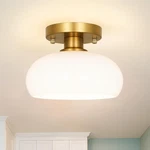 Mid-century Gold Ceiling Light Fixture 8 Inch Semi Flush Mount Hallway Ligh... New. Price: $37.09.