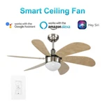 38" Small Flower Blossom Smart Ceiling Fan + Remote, Unique Modern Pendant Light New. Price: $199.99.
