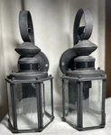 2 Progress Lighting Motion Sensor Lights 13" Outdoor Wall Sconces Bevel Glass Used. Price: $35.00.