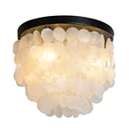 Jc Topa Capiz Shell Ceiling Fixtures, 3-LIGHT Boho Flush Mount Black New. Price: $99.99.
