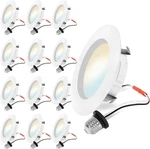 Energetic 4" Dimmable Led Recessed Lights, 5CCT, 12 Pack, Damp Rated New. Price: $105.99.
