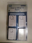 Sabre Door Window Alarm, 4-PK., 120DB, Model# HS-DWA-4 New. Price: $25.00.