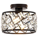 Rpzloila Crystal Ceiling Light Fixture, Modern Semi Flush Mount BLACK8 New. Price: $61.55.