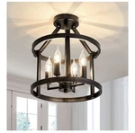 Uofus Metal Semi Flush Mount Ceiling Light Fixture 4-CANDLE Matte Chandelier Open. Price: $50.00.