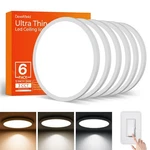 6PACK 12INCH Led Flush Mount Ceiling Light FIXTURE,24W 2400LM,DIMMABLE Cct 30... New. Price: $74.55.