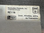 Resolution RE116 Self Contained Wireless Alarm Siren New. Price: $25.75.
