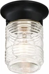 Design House 587220 Jelly Jar 1-LIGHT Indoor/outdoor Flush Mount 4.83", Black New. Price: $26.42.