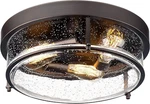 15" Farmhouse Flush Mount 3-LIGHT Seeded Glass, Oil Rubbed Bronze New. Price: $158.99.