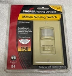 6107E-PT Cooper Motion Sensing Switch 30 Ft Range 500W-120V Ac Wide Angle Nib New. Price: $14.99.