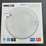 Nicor 6" Color Selectable Led Motion Sensor Disk Light. Wet Rated 800 Lumens 16W New. Price: $20.00.