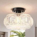 Oykyohei Semi Flush Mount Ceiling Light, Upgraded Larger 11.03 Inch, Black New. Price: $84.06.