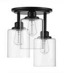 Globe Electric Annecy 13 In. 3-LIGHT Matte Black Semi-flush Mount Open. Price: $33.24.