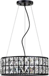Doraimi Crystal Drum Ceiling Light - 15" Black Semi Flush Mount Fixture New. Price: $200.99.
