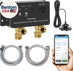Wifi Smart Water Shutoff Valve With Leak Sensor, 3/4" Brass & Extra Hose, New. Price: $302.00.