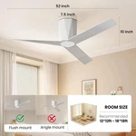 Roomratv 52 Flush Mount Ceiling Fan W/ Dimmable Led Light Remote Dc Motor New. Price: $89.99.