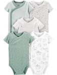 Baby 5-PACK Short-sleeve Bodysuit, Green/grey Forest Animals/light Heath... New. Price: $28.27.