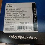 Acuity Controls Nlight Ncm Pdt 9 Ar Rjb Ceiling Mount Occupancy Sensor New. Price: $200.00.