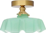 Dsmjfu Brass Semi Flush Mount Ceiling Light, Cute Small Green Glass New. Price: $79.11.