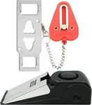 Portable Door Lock & Stop Alarm Set, Dual Protection Home Security Kit New. Price: $18.65.