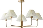 Kco Lighting 5-LIGHTS White Pleated Fabric Pendant Mid Century Modern B... New. Price: $174.59.