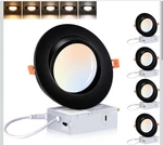 4 Pack 6 Inch 5 Color Swivel Led Gimbal Recessed Light With Junction Box Ic... Open. Price: $39.20.
