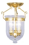 Livex Lighting 5081-02 Jefferson Semi-flush Mount Polished Brass New. Price: $271.96.