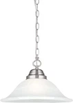Millbridge 1-LIGHT Pendant Light, Satin Nickel Finish, Alabaster Glass Shade, Di New. Price: $95.99.