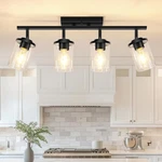 Fadimikoo Track Lighting Fixtures Ceiling With Clear 4-LIGHTS, Black New. Price: $117.15.