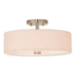 Livex Meridian Light Ceiling Mount, Nickel/oatmeal Color Hardback 52135-91 New. Price: $189.96.