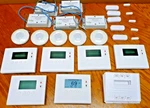 5 Evolve Remote Hvac, Z-wave Thermostats, Motion Sensors, Door/widow Used. Price: $149.95.