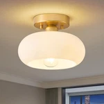 Woknos Mid-century Modern Gold Semi Flush Mount Ceiling Light, Kitchen New. Price: $56.51.