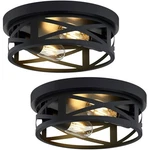 Zhu Yan Flush Mount Ceiling 10.63IN-BLACK-2 Pack, New. Price: $55.69.