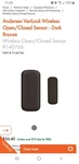 Andersen Wireless Open/close Sensor Bronze 9140766 New. Price: $15.00.