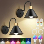 Frideko Rechargeable Battery Operated Wall Sconces Set Of With Remote, Rgb 15... New. Price: $65.95.