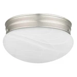 Sunset Lighting F3296-53 Flush Mount With Faux Alabaster Satin Nickel New. Price: $33.99.