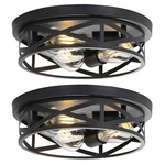 Wyneyet 13 Inch Close To Ceiling Fixtures 2 Pack, 3-LIGHTS Farmhouse Flush New. Price: $84.49.