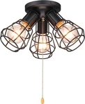 Farmhouse Close To Ceiling With Pull Chain, Lights 3-LIGHT, Oil Black New. Price: $127.71.