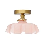 Dsmjfu Vintage Pink Ceiling Light, Brass Flush Mount Porc... New. Price: $84.53.