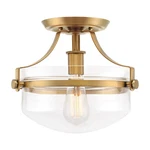 Kira Home Zurich 12" Semi Flush Mount Ceiling Light, Warm Brass, Damp Rated New. Price: $40.00.
