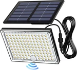 Jackyled Solar Lights Outdoor With Motion Sensor, 113LED Cool White Flood New. Price: $37.70.