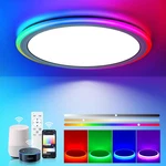 Blnan Smart Rgb Led Flush Mount Ceiling Light With Remote, 13 Inch 24W Dimmable New. Price: $58.79.