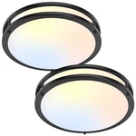2-PACK 36W Led Ceiling Lights Black 13INCH Flush Mount 3600LM Dimmable New. Price: $90.91.