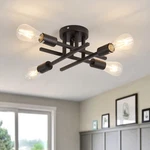 Zglaojt Semi Flush Mount 4 Light Ceiling Matte Black With E26 Base Modern New. Price: $37.27.