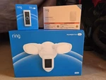 Ring Doorbell Pro Camera, Flood Light With & 6 Window/door Sensors New. Price: $300.00.