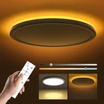 12IN Led Flush Mount Ceiling Fixture With Remote Control, Nightlight 2000K New. Price: $99.06.