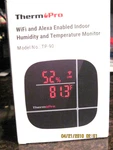 Thermopro TP-90 Smart Wifi Thermometer Hygrometer With App & Alexa Voice Control New. Price: $40.65.