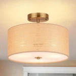 13" Boho Woven Rattan Ceiling Fixture, 3-LIGHT Semi Flush Mount Modern ... New. Price: $57.81.
