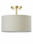 Doraimi 2-LIGHT(12.25"DIA) Fabric Drum Shade Semi Flush Mount + Ps Diffuser With Open. Price: $29.00.